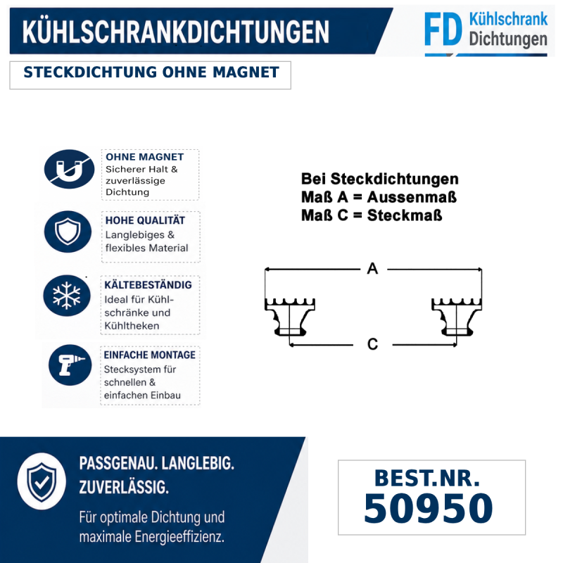 Steckdichtung ohne Magnet