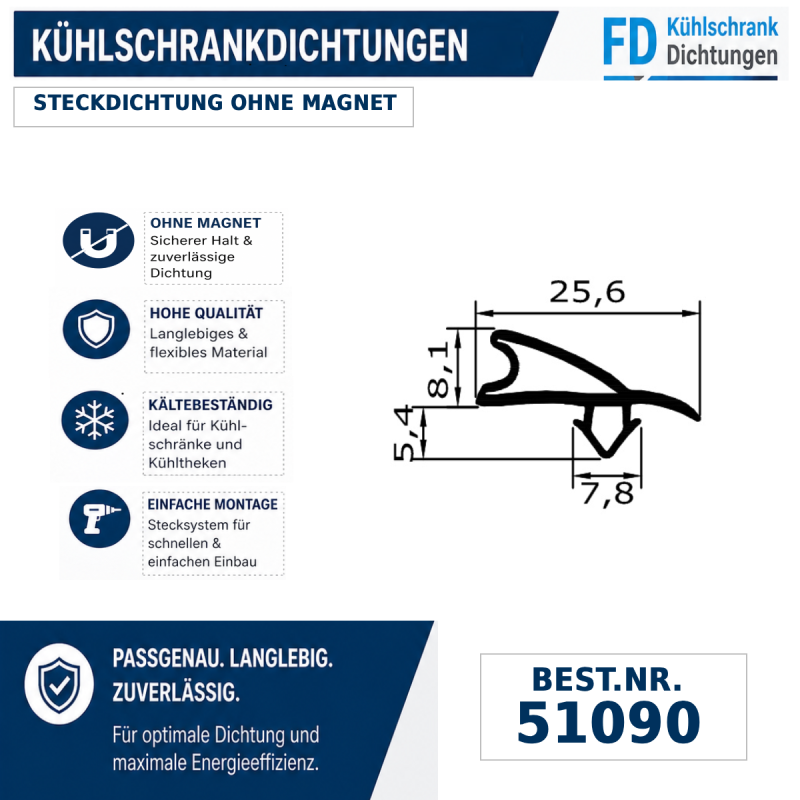 Steckdichtung ohne Magnet