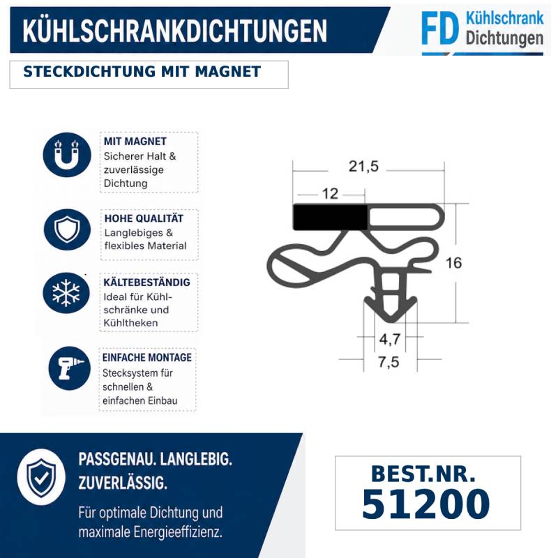 Steckdichtung mit Magnet Bosch + Siemens