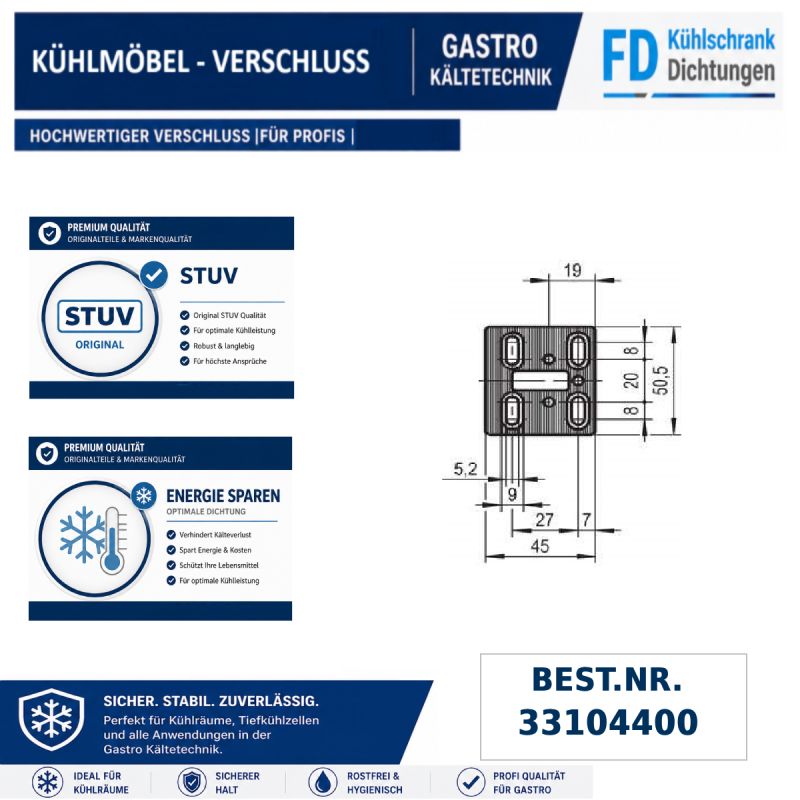 Verschluss für Kühl- und Tiefkühlräume
