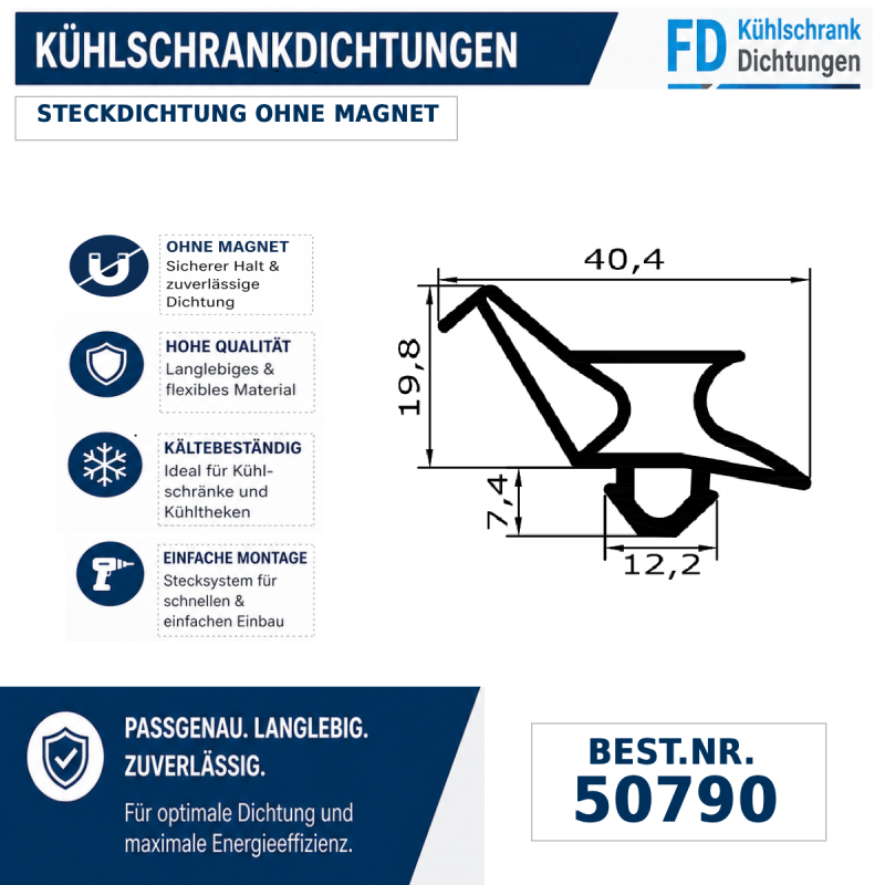Steckdichtung ohne Magnet