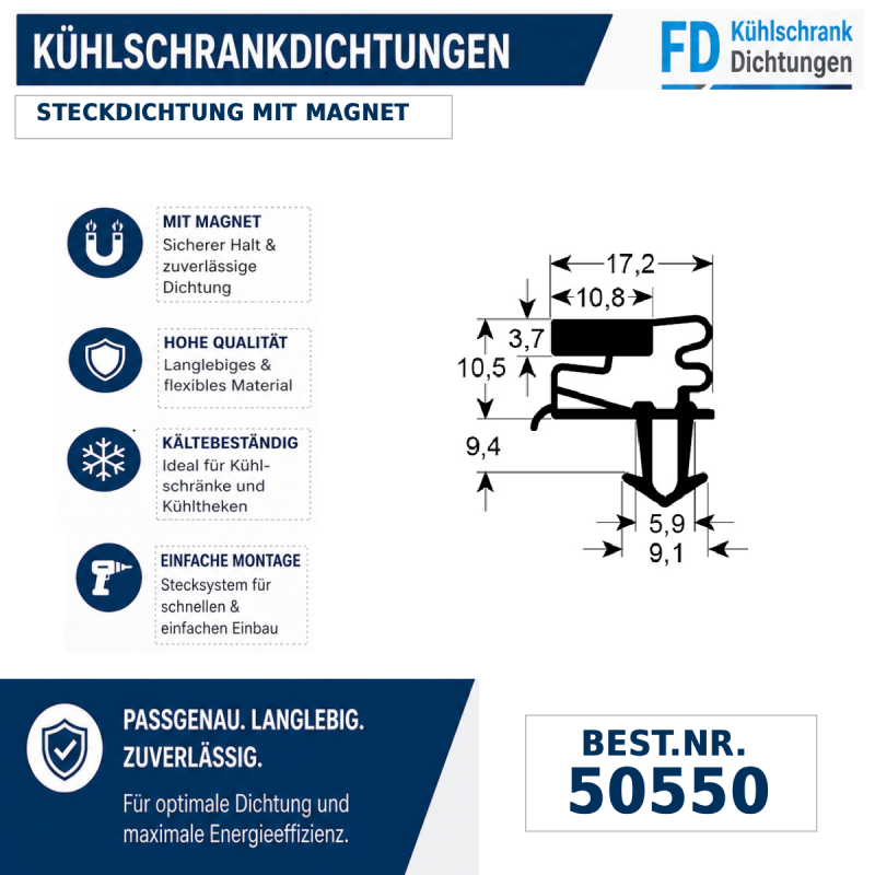 Steckdichtung mit Magnet