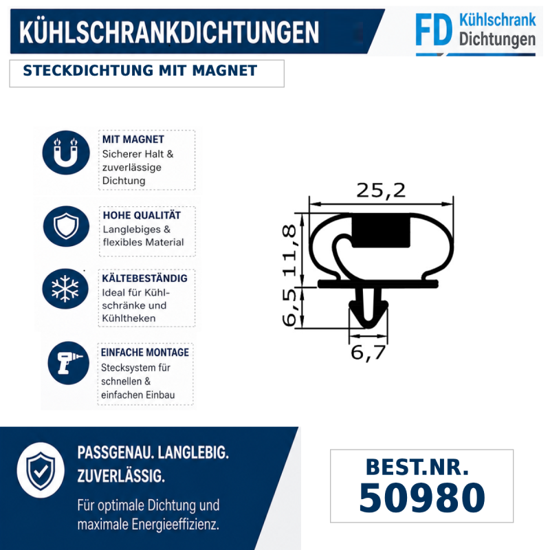 Steckdichtung mit Magnet