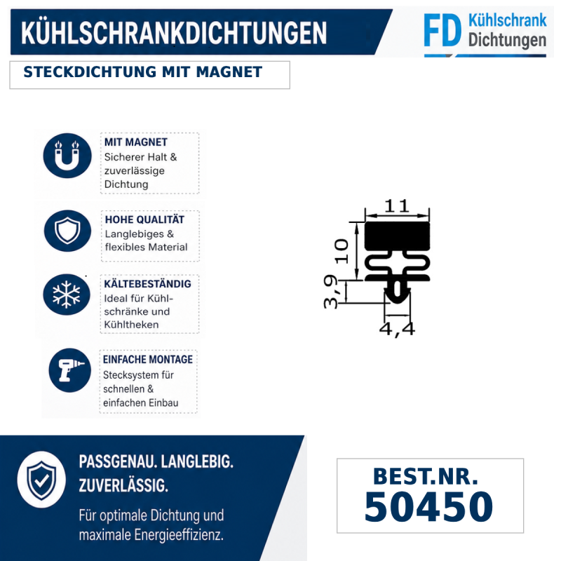 Steckdichtung mit Magnet