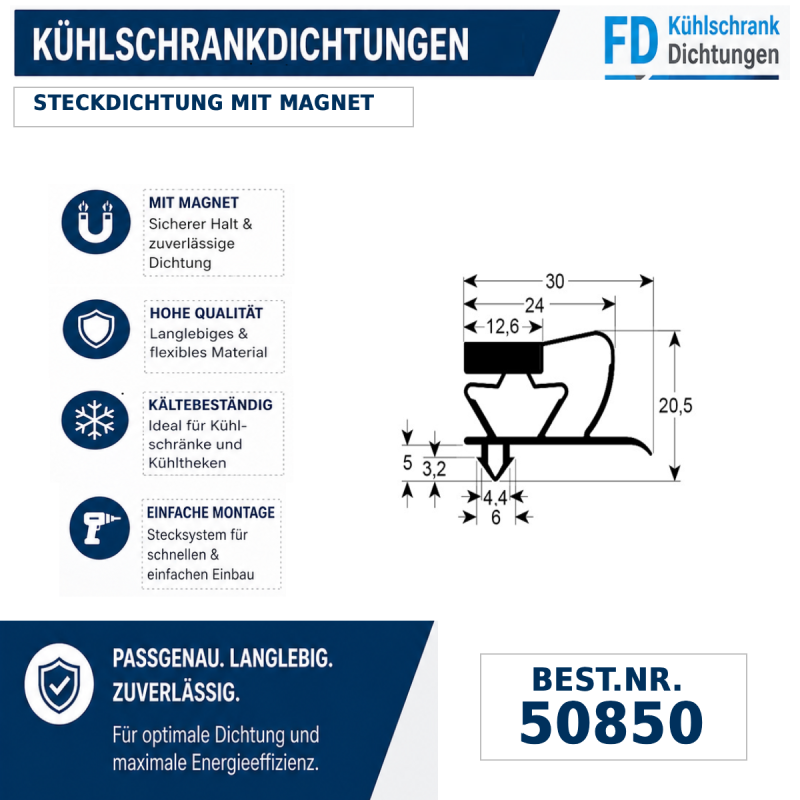 Steckdichtung mit Magnet