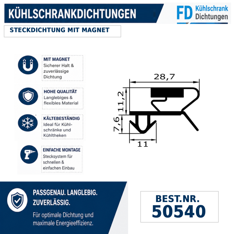 Steckdichtung mit Magnet