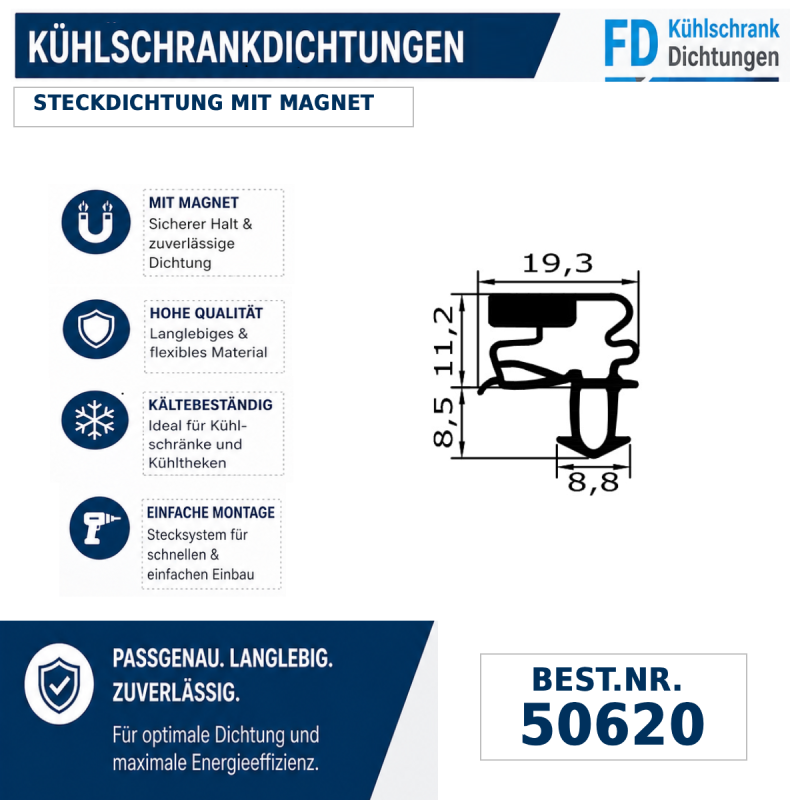 Steckdichtung mit Magnet