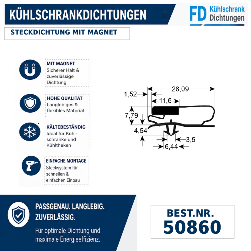 Steckdichtung mit Magnet