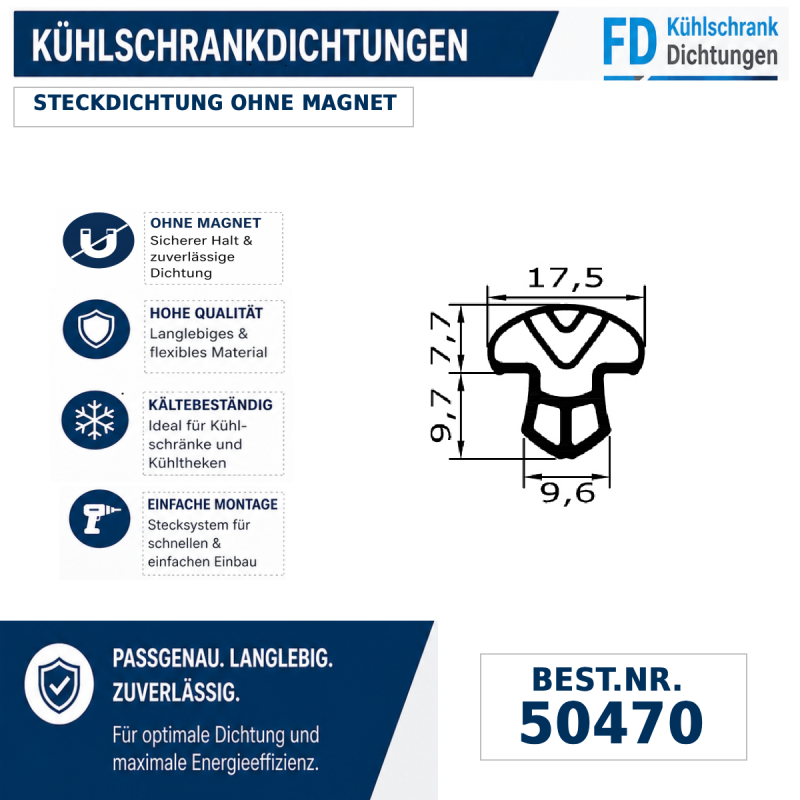 Steckdichtung ohne Magnet