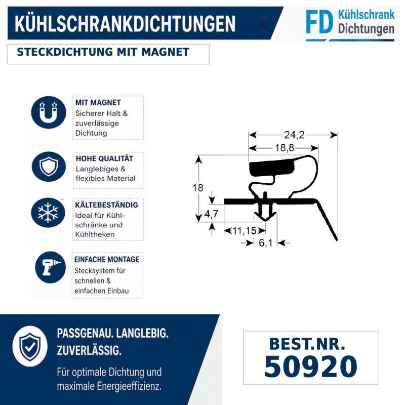 Steckdichtung mit Magnet