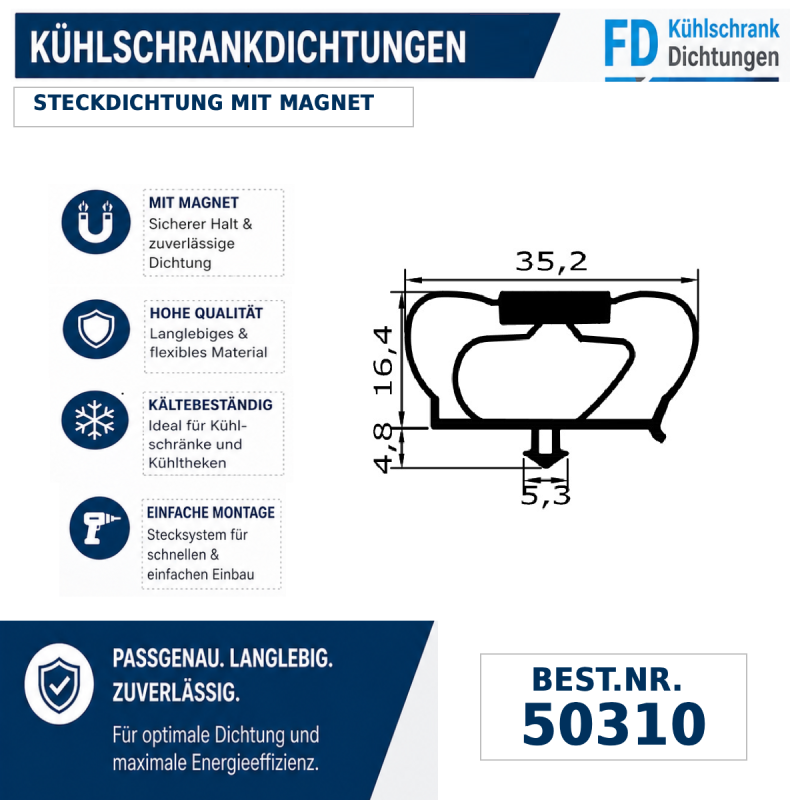 Steckdichtung mit Magnet