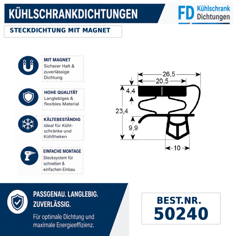Steckdichtung mit Magnet