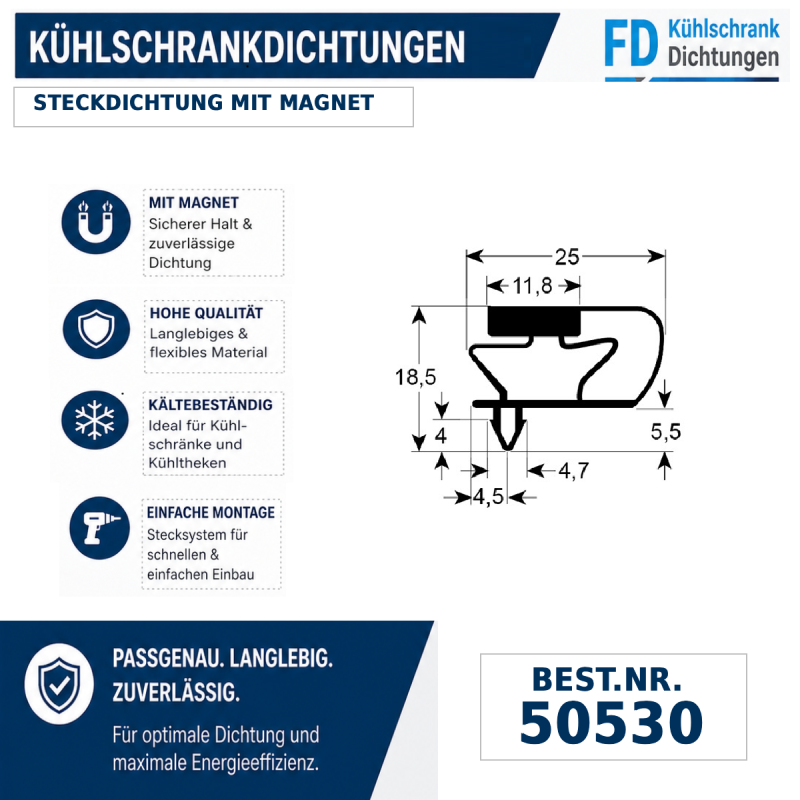Steckdichtung mit Magnet