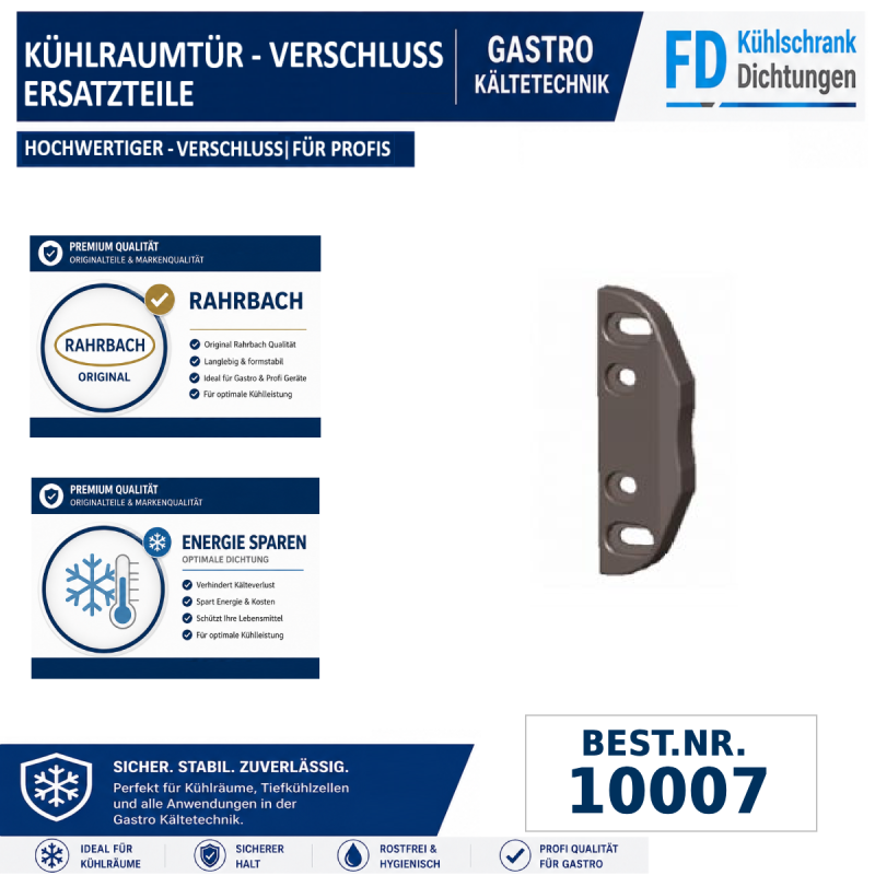Schließblech Unterlage 3 mm für Kühlraumtürverschluss Serie 7501
