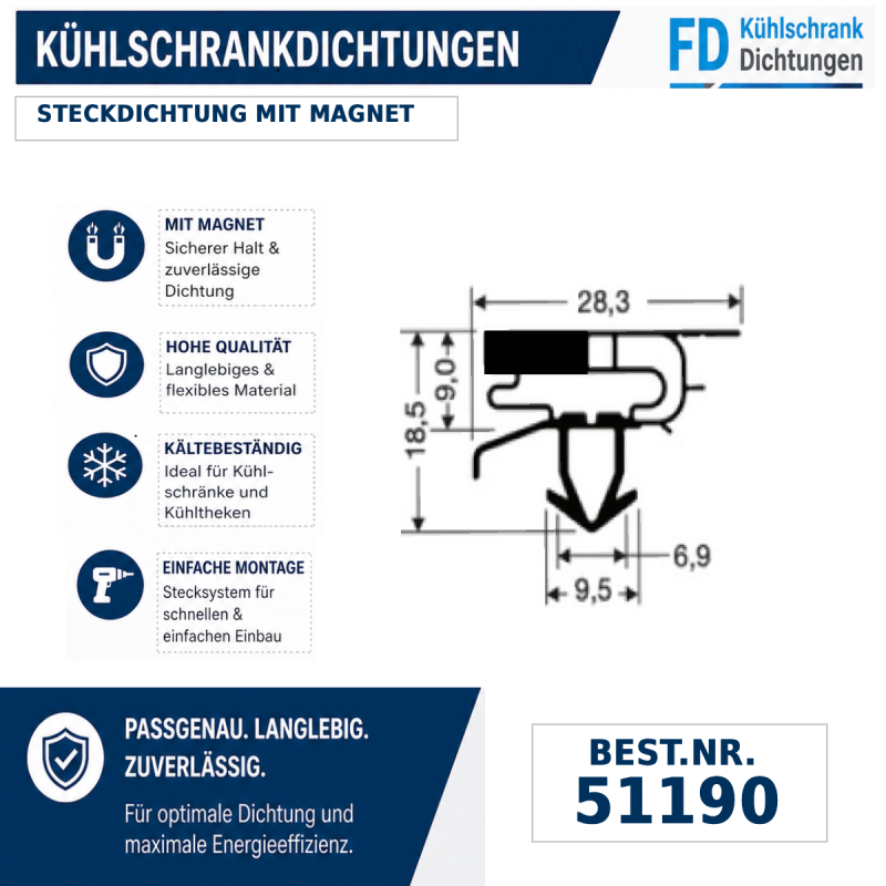 Steckdichtung mit Magnet
