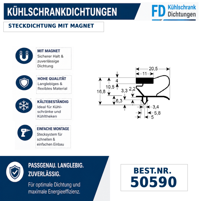 Steckdichtung mit Magnet