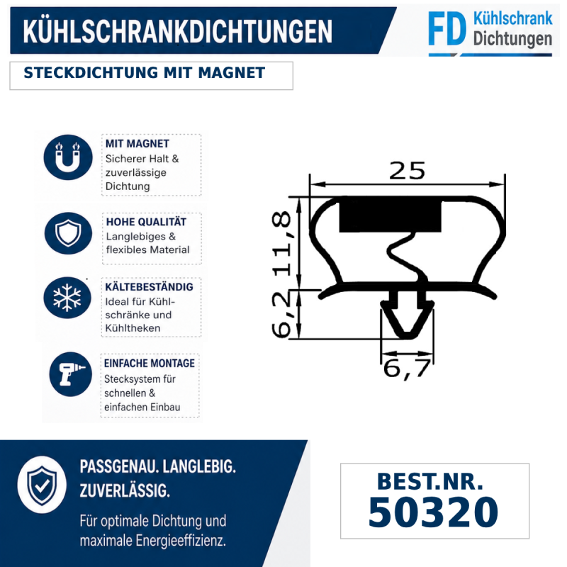 Steckdichtung mit Magnet