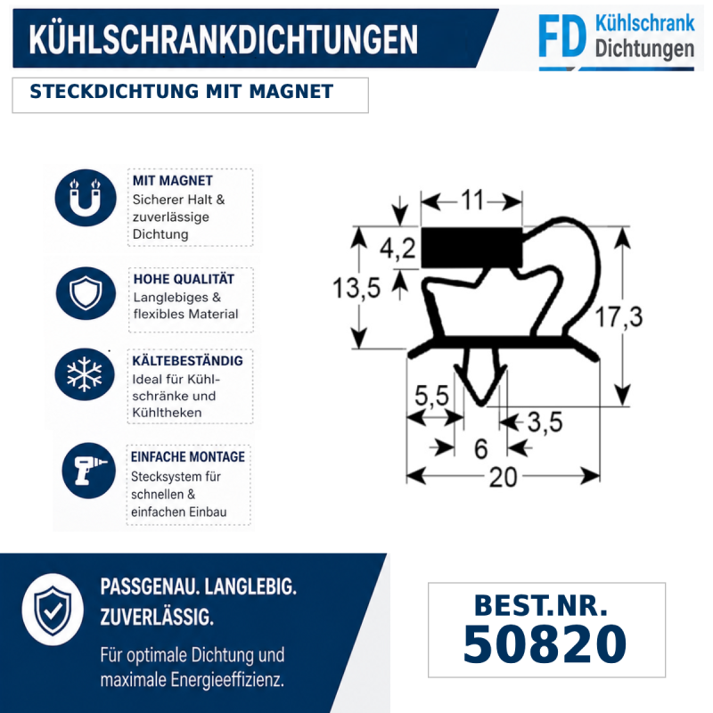 Steckdichtung mit Magnet