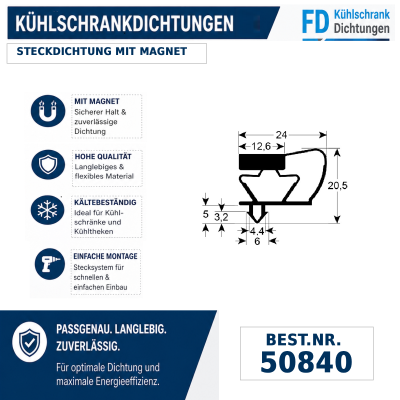 Steckdichtung mit Magnet