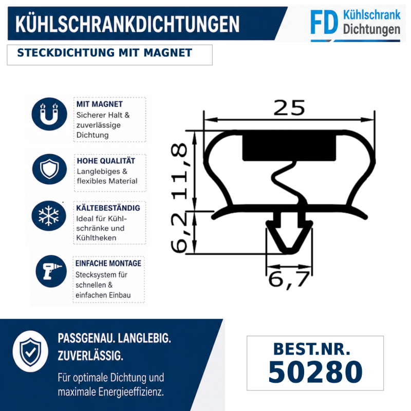 Steckdichtung mit Magnet