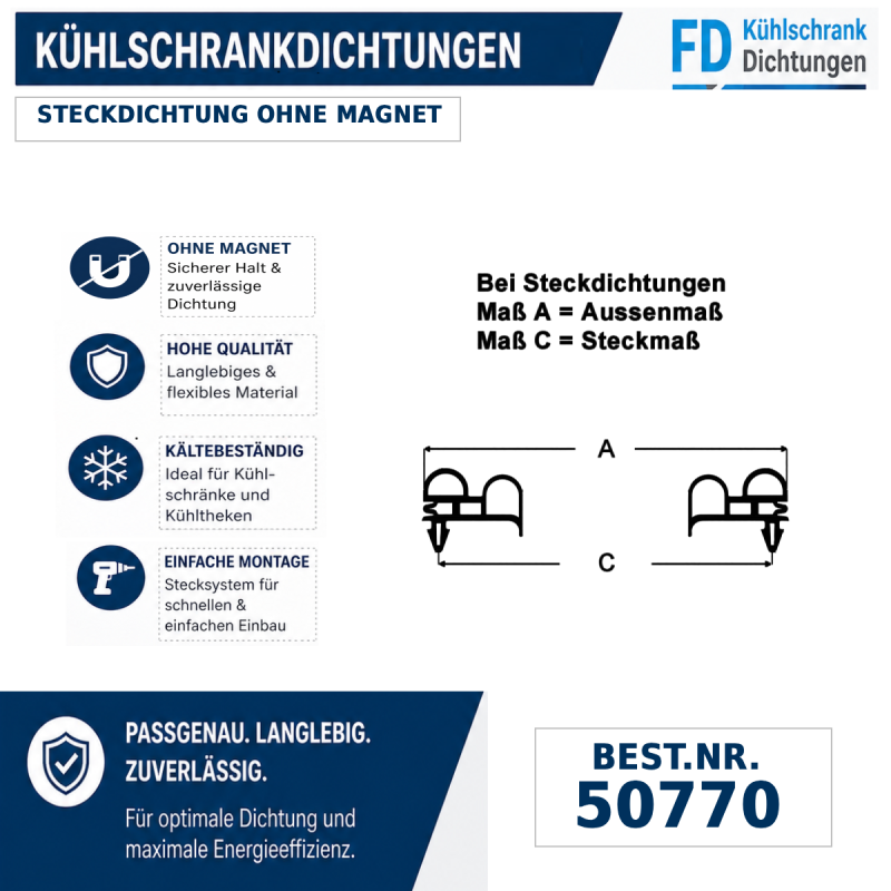 Steckdichtung ohne Magnet