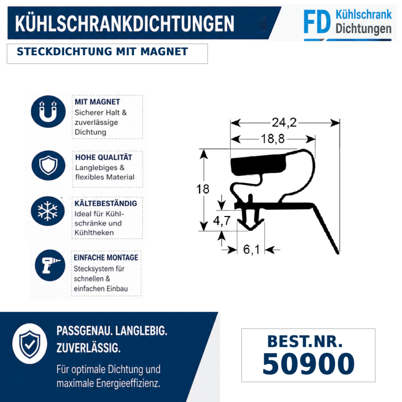 Steckdichtung mit Magnet
