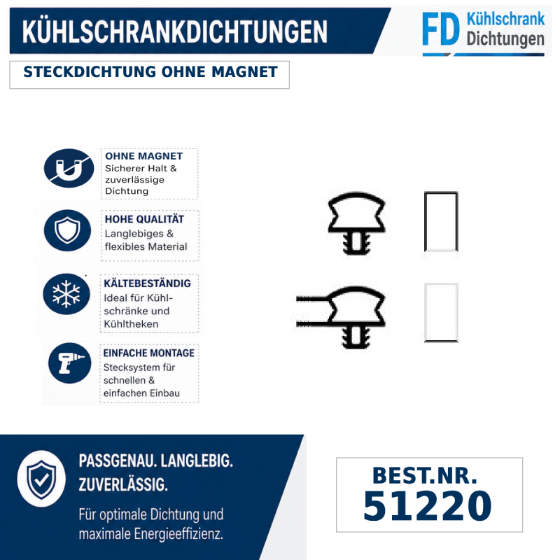 Steckdichtung unten mit Schleppdichtung