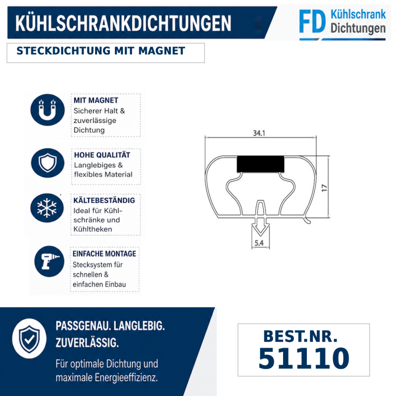 Steckdichtung mit Magnet