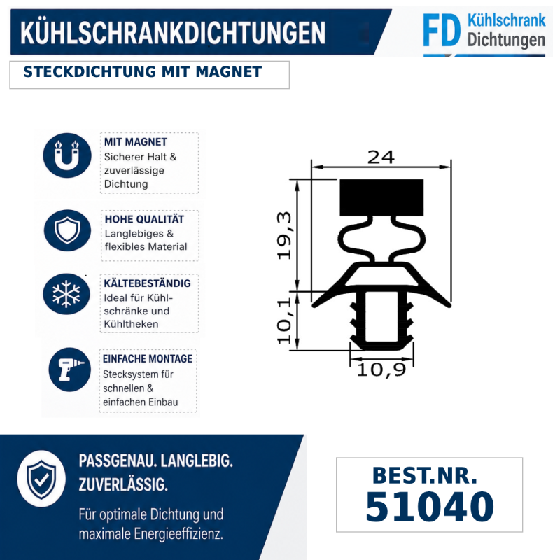 Steckdichtung mit Magnet
