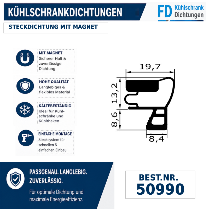 Steckdichtung mit Magnet