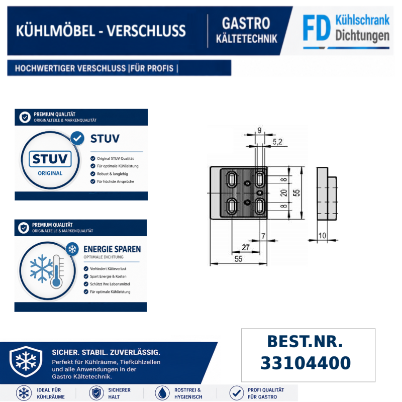 Verschluss für Kühl- und Tiefkühlräume