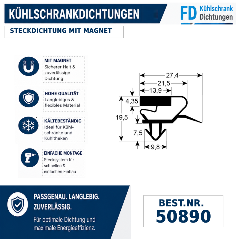 Steckdichtung mit Magnet