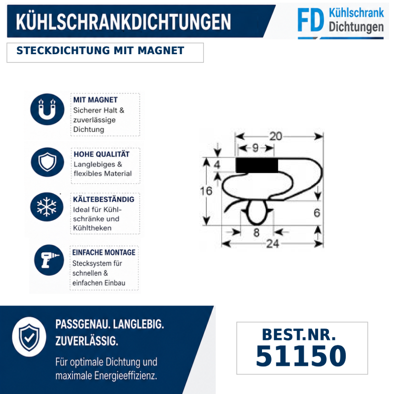Steckdichtung mit Magnet