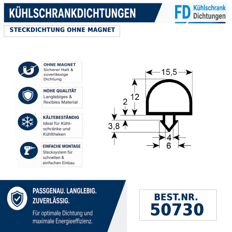 Steckdichtung ohne Magnet